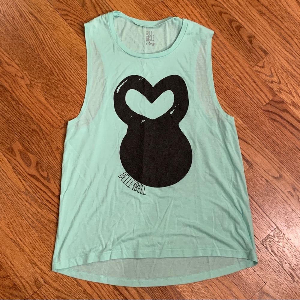Lt Aqua/SeaFoam Kettlebell Graphic Tank, XL